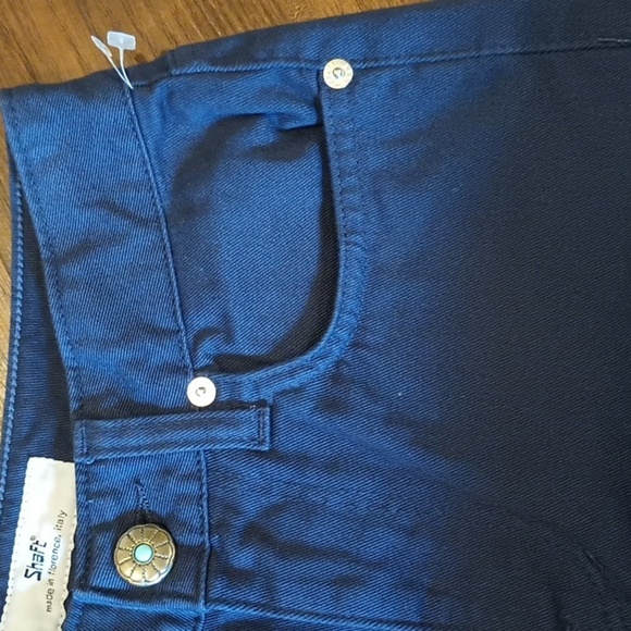 Shaft Blue Fitted Straight Leg High Waisted Pants PPP - Picture 4 of 9